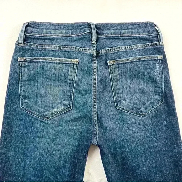 Frame Le High Straight High Waisted Distress Stretch Crop Ankle Jean Size 27 - Picture 8 of 14